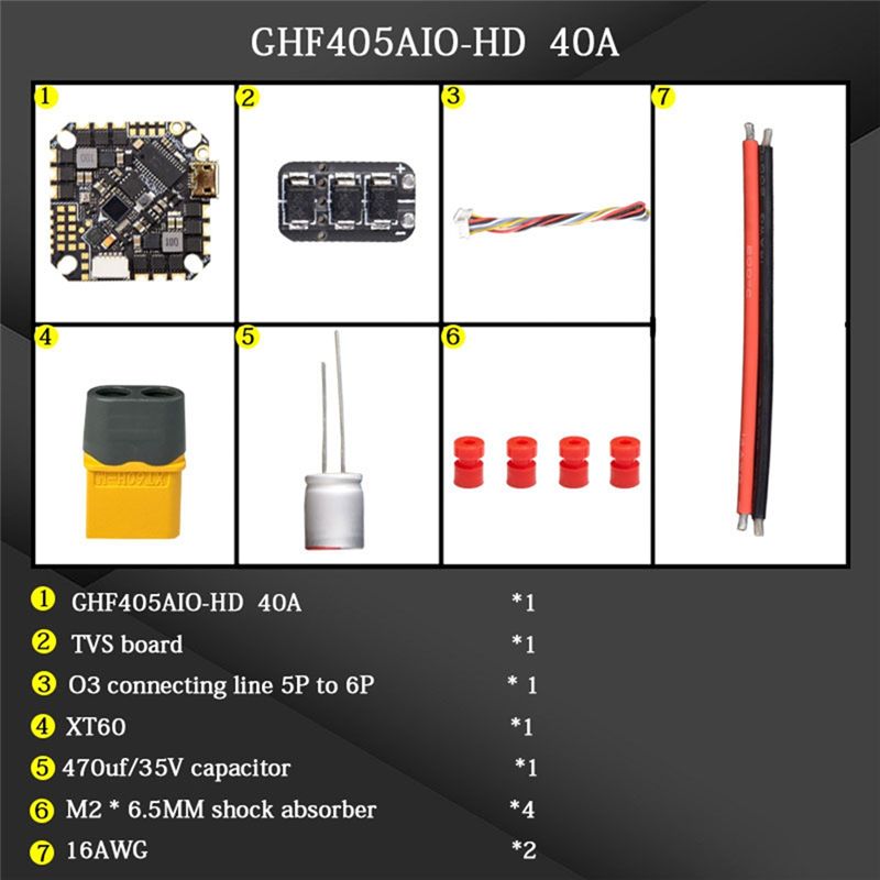 ABTI-GHF405AIO-HD 40A Contrôle - Drone Racing Flight Controller avis et prix